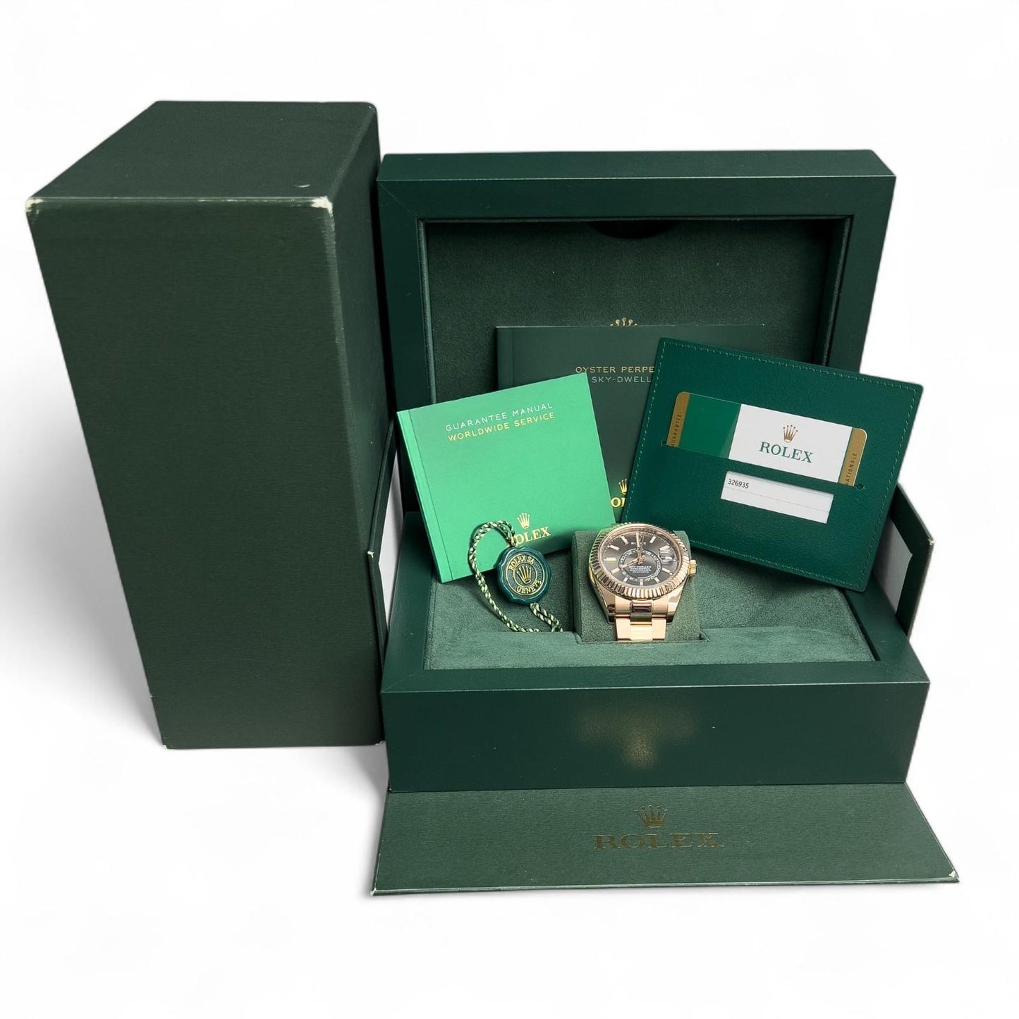 Rolex Sky-Dweller 18k Rose Gold SLATE Gray Rhodium 42mm 326935 BOX + PAPERS