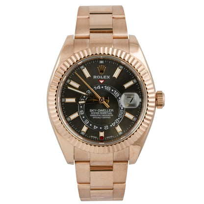 Rolex Sky-Dweller 18k Rose Gold SLATE Gray Rhodium 42mm 326935 BOX + PAPERS