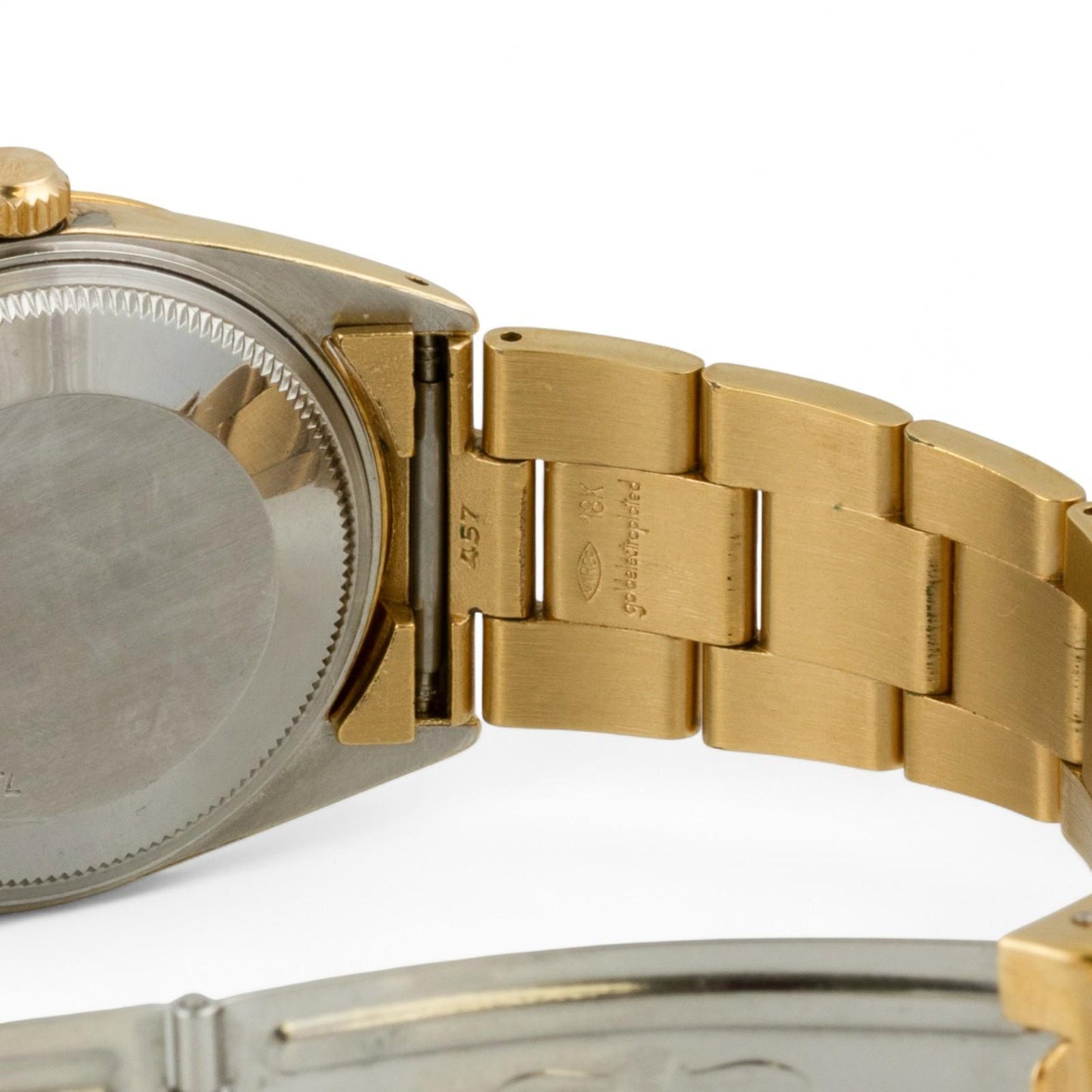 Rolex Oyster Perpetual Date 1505 Champagne 18k Gold Plated Steel 34mm VINTAGE