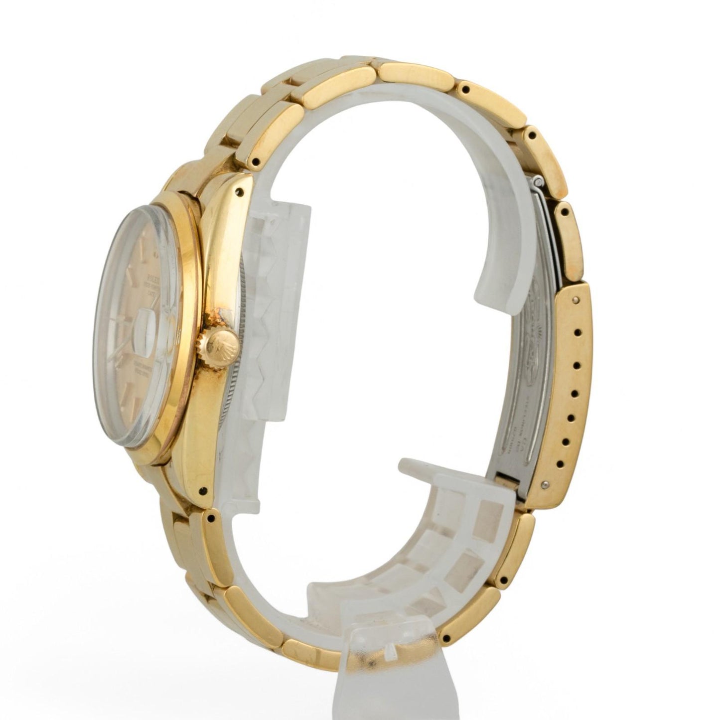 Rolex Oyster Perpetual Date 1505 Champagne 18k Gold Plated Steel 34mm VINTAGE