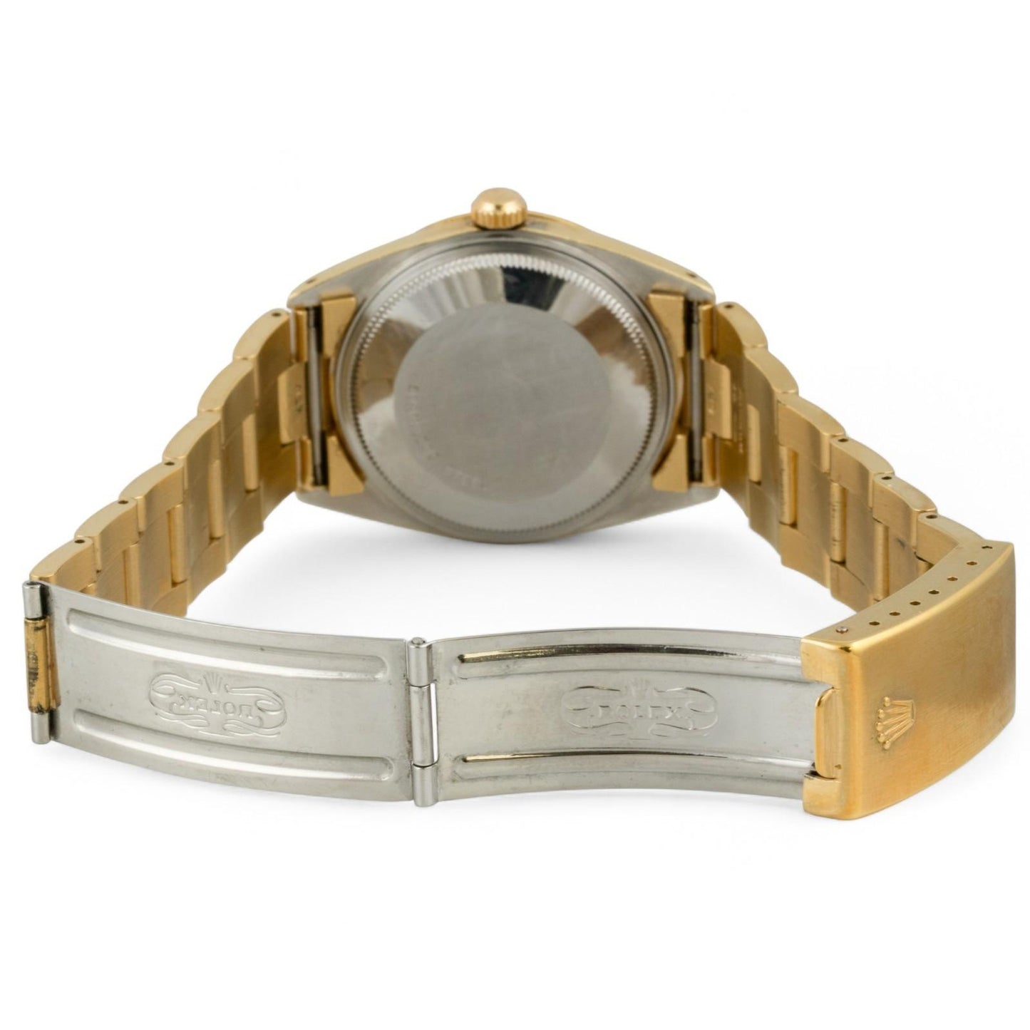 Rolex Oyster Perpetual Date 1505 Champagne 18k Gold Plated Steel 34mm VINTAGE