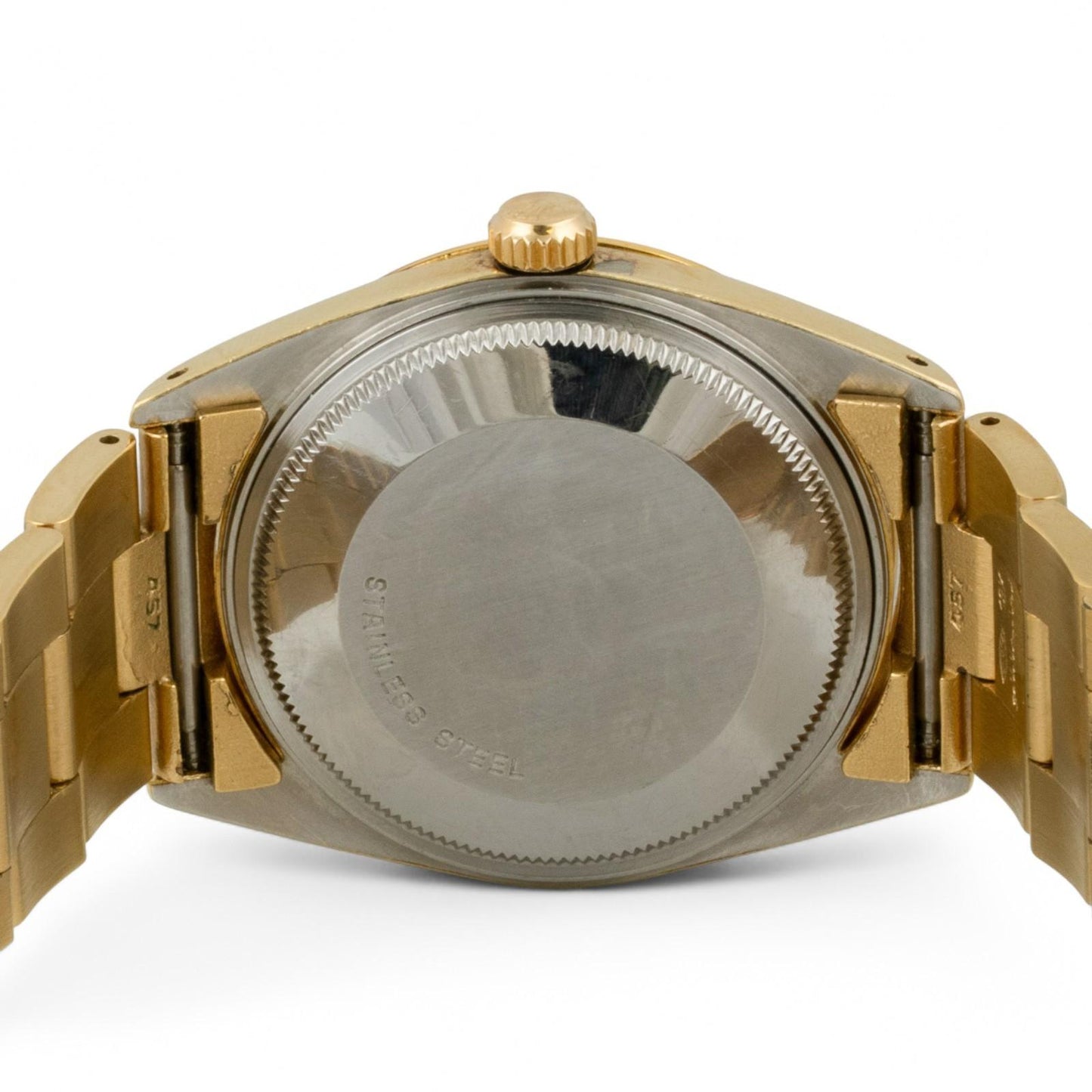 Rolex Oyster Perpetual Date 1505 Champagne 18k Gold Plated Steel 34mm VINTAGE