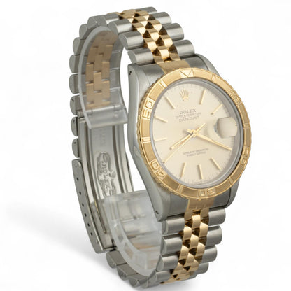 Rolex DateJust Thunderbird 16263 18k & Stainless Champagne Turn-O-Graph 36mm BOX