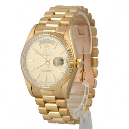 1979 Rolex Day-Date President 18038 Champagne 18k Yellow Gold 36mm Watch w/ BOX