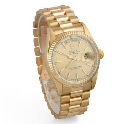 1979 Rolex Day-Date President 18038 Champagne 18k Yellow Gold 36mm Watch w/ BOX