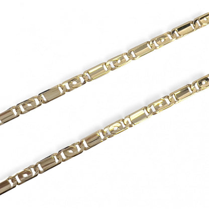 Y.T. 14k Yellow Gold Tiger Eye Link 6.80mm Chain Necklace 51.9g 24" ITALY