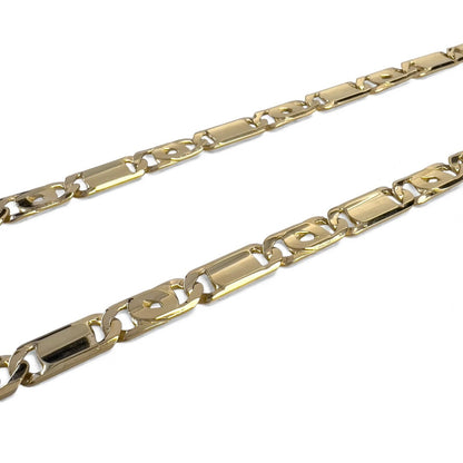 Y.T. 14k Yellow Gold Tiger Eye Link 6.80mm Chain Necklace 51.9g 24" ITALY