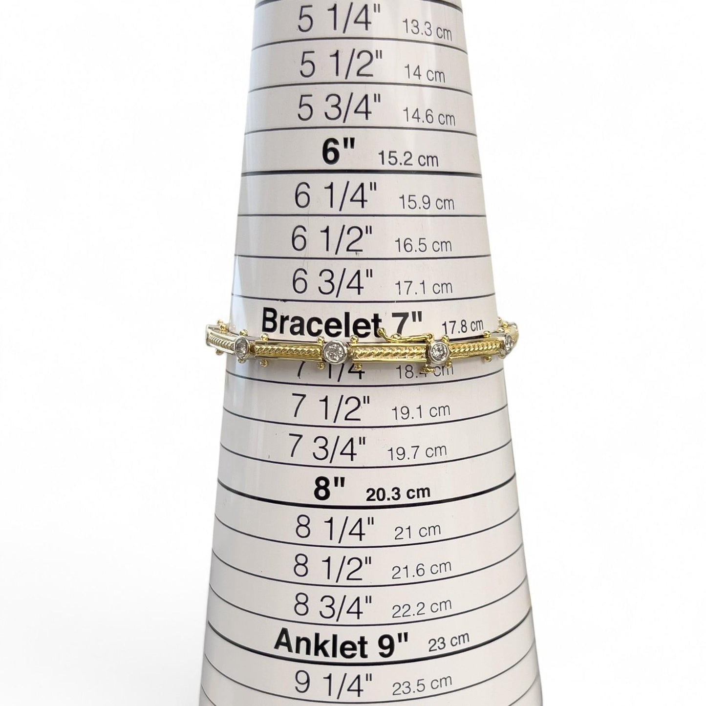 14k Yellow & White Gold Diamond 10 Station Bar Link Bracelet 1.00ctw G-H VS2-SI1