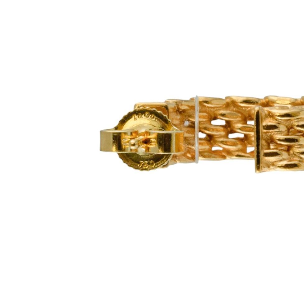 Tiffany & Co. Somerset Mesh 18k Yellow Gold Huggie Hoop Earrings 8.5g