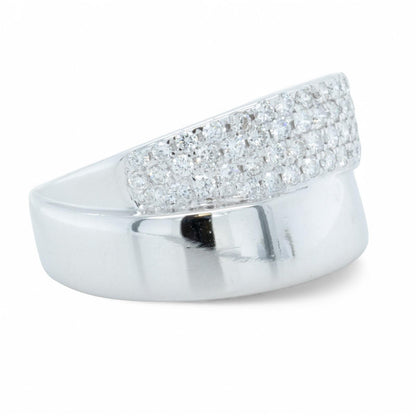 14k White Gold Pave Diamond Double Band 0.75ctw G SI1-SI2 Ring Size 8.5 8.2g