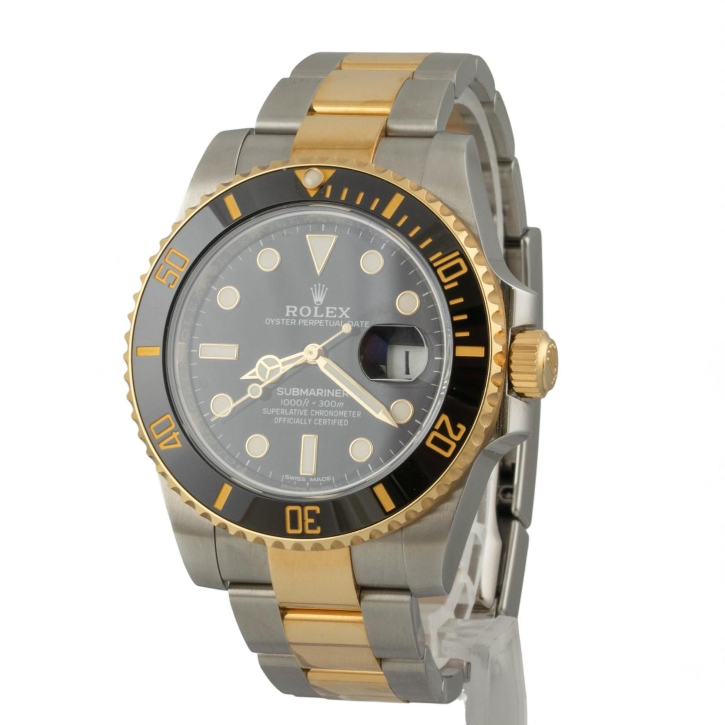 Rolex Submariner 18k Gold & Stainless Steel Black 40mm 116613 LN BOX + RECEIPT