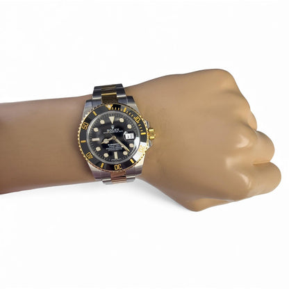 Rolex Submariner 18k Gold & Stainless Steel Black 40mm 116613 LN BOX + RECEIPT