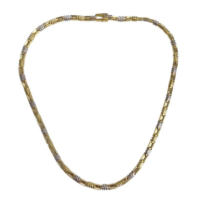 KRIA 18k Yellow & White Gold Fancy Link 6.00mm Chain Necklace 22" 86.3g ITALY