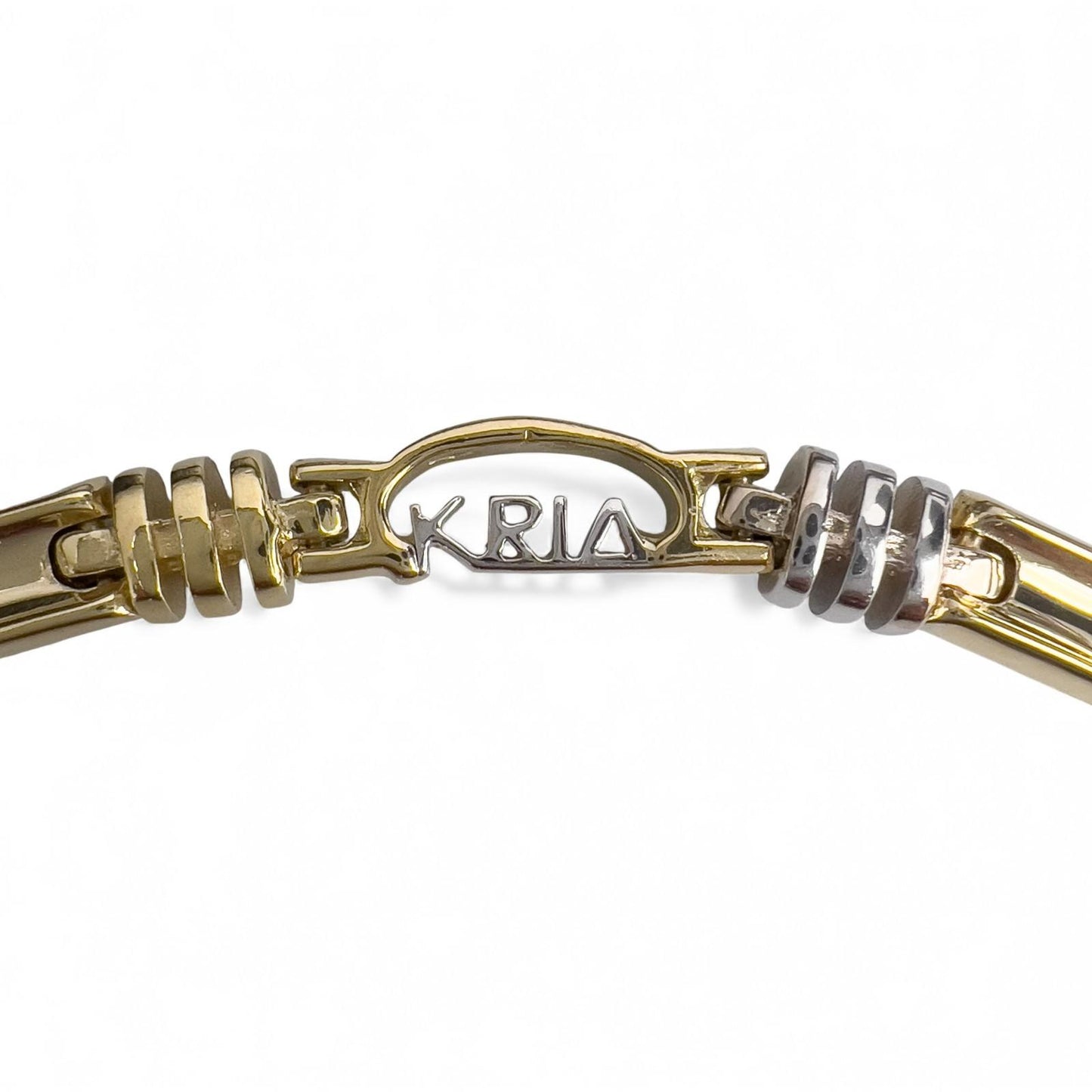 KRIA 18k Yellow & White Gold Fancy Link 6.00mm Chain Necklace 22" 86.3g ITALY