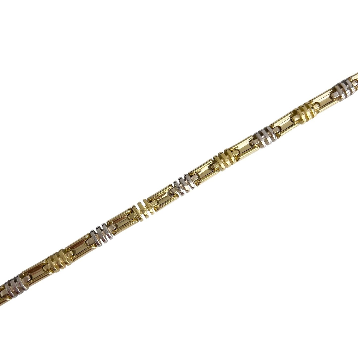 KRIA 18k Yellow & White Gold Fancy Link 6.00mm Chain Necklace 22" 86.3g ITALY