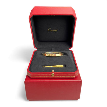 NEW STYLE Cartier Love 18k Yellow Gold Classic Bracelet Size 16 BAG RCT BOX CERT