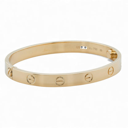 NEW STYLE Cartier Love 18k Yellow Gold Classic Bracelet Size 16 BAG RCT BOX CERT