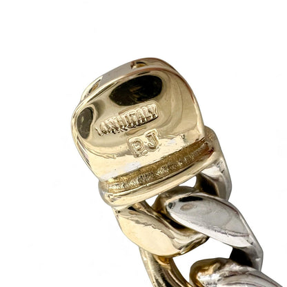 14k White & Yellow Gold Two Tone 8.00mm Cuban Link Bracelet 54g 9.00"