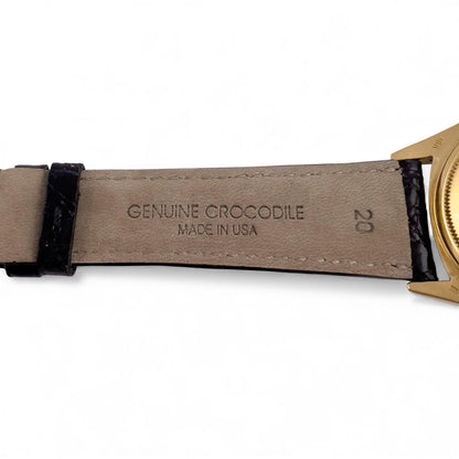 1971 Rolex Day-Date 1807 BARK Black Diamond Dial 36mm 18k Yellow Gold Watch