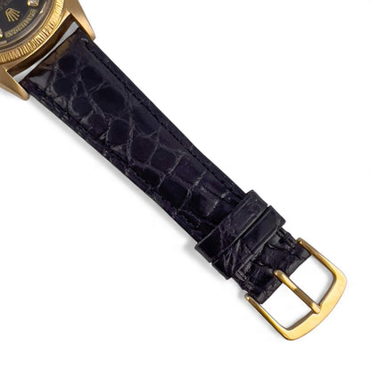 1971 Rolex Day-Date 1807 BARK Black Diamond Dial 36mm 18k Yellow Gold Watch
