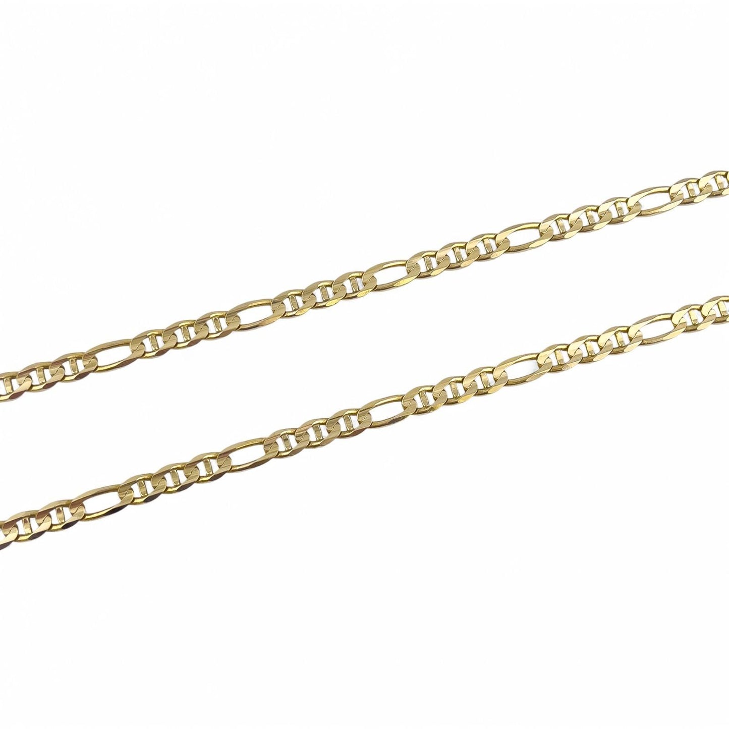 14k Solid Yellow Gold Figaro Mariner Link 6.00mm Chain Necklace 24" 32.3g ITALY