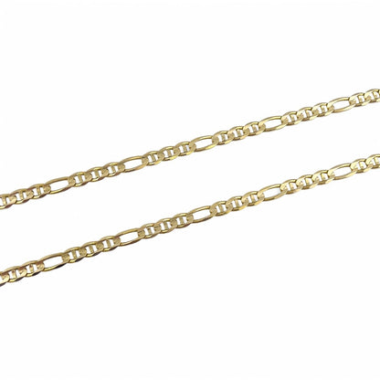14k Solid Yellow Gold Figaro Mariner Link 6.00mm Chain Necklace 24" 32.3g ITALY