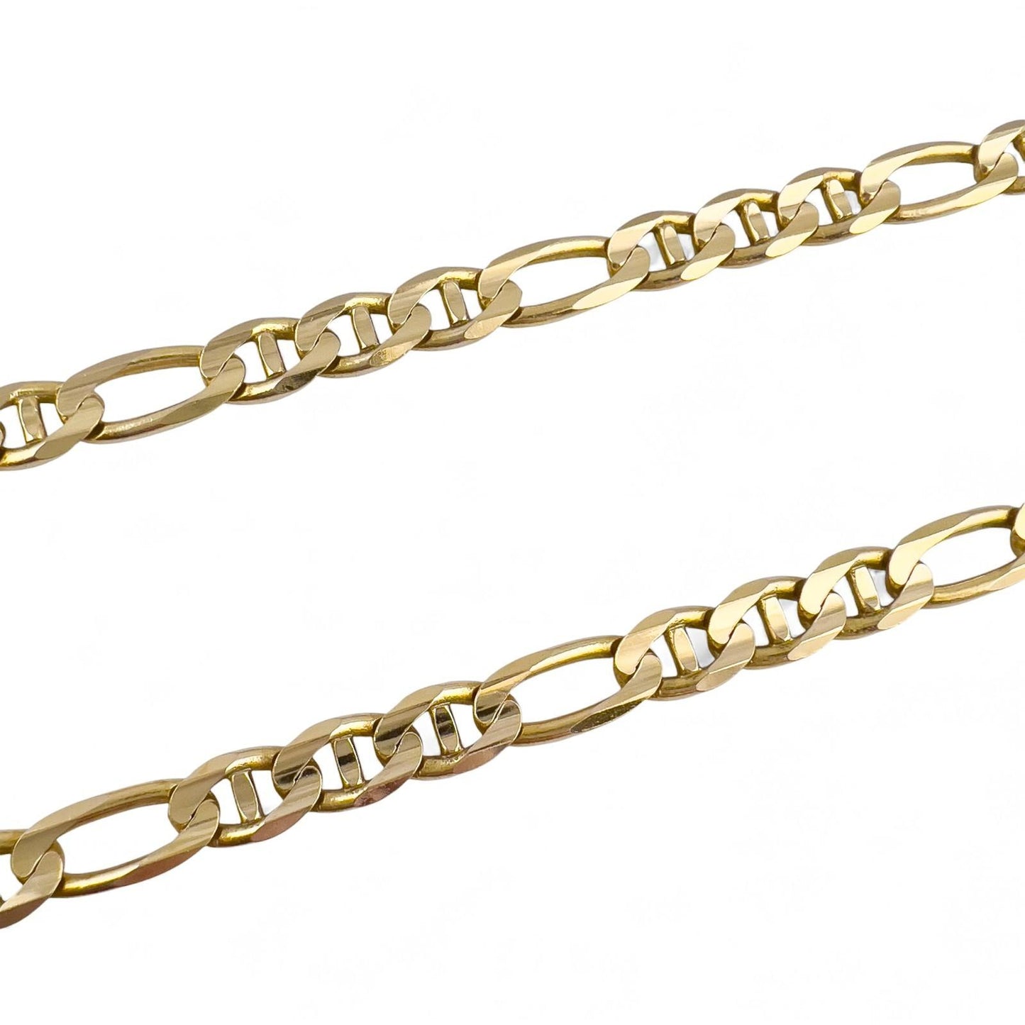 14k Solid Yellow Gold Figaro Mariner Link 6.00mm Chain Necklace 24" 32.3g ITALY