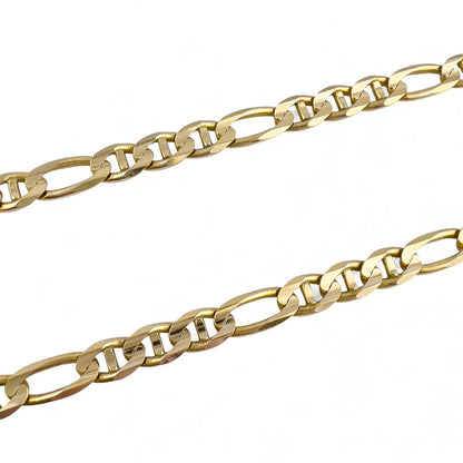 14k Solid Yellow Gold Figaro Mariner Link 6.00mm Chain Necklace 24" 32.3g ITALY