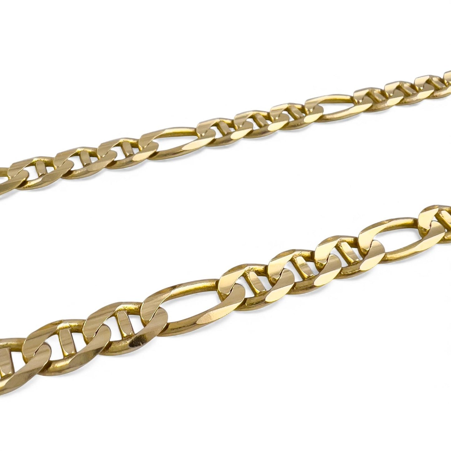 14k Solid Yellow Gold Figaro Mariner Link 6.00mm Chain Necklace 24" 32.3g ITALY