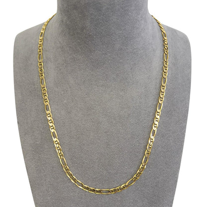 14k Solid Yellow Gold Figaro Mariner Link 6.00mm Chain Necklace 24" 32.3g ITALY