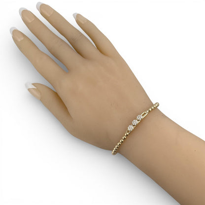 Hulchi Belluni Tresore Trio Diamond 18k Gold Slider Stretch Bracelet BOX + CARD