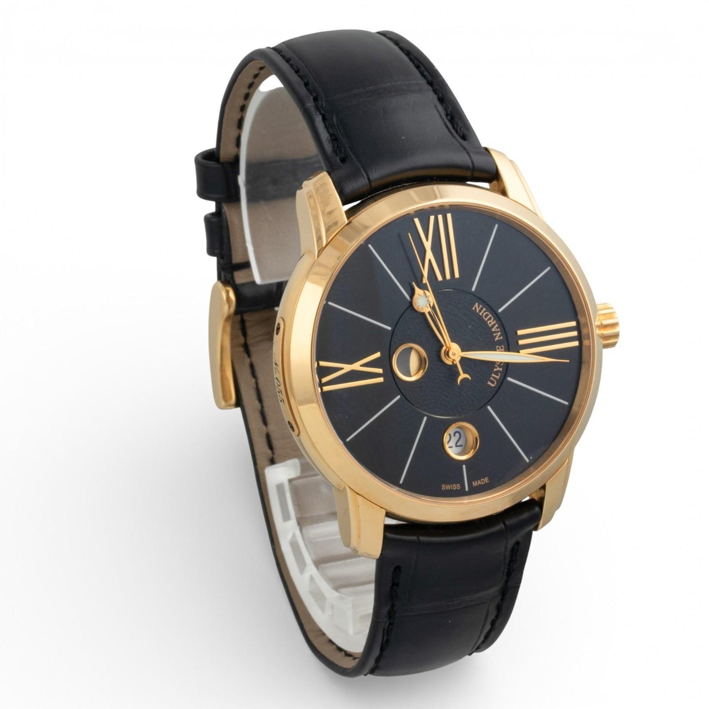 Ulysse Nardin Classico Luna 18K Yellow Gold 40mm Auto Moonphase 8296-122 w/ BOX
