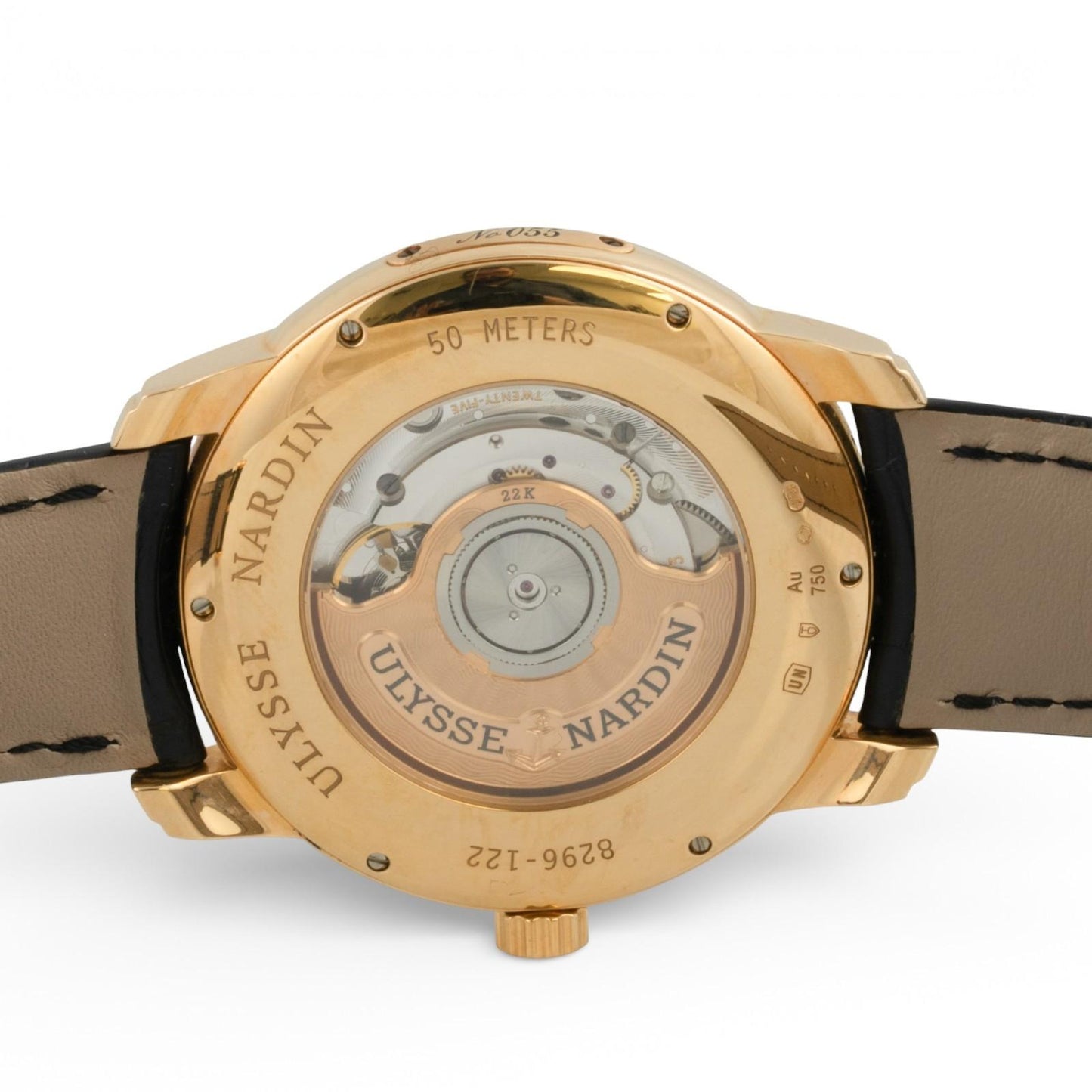 Ulysse Nardin Classico Luna 18K Yellow Gold 40mm Auto Moonphase 8296-122 w/ BOX