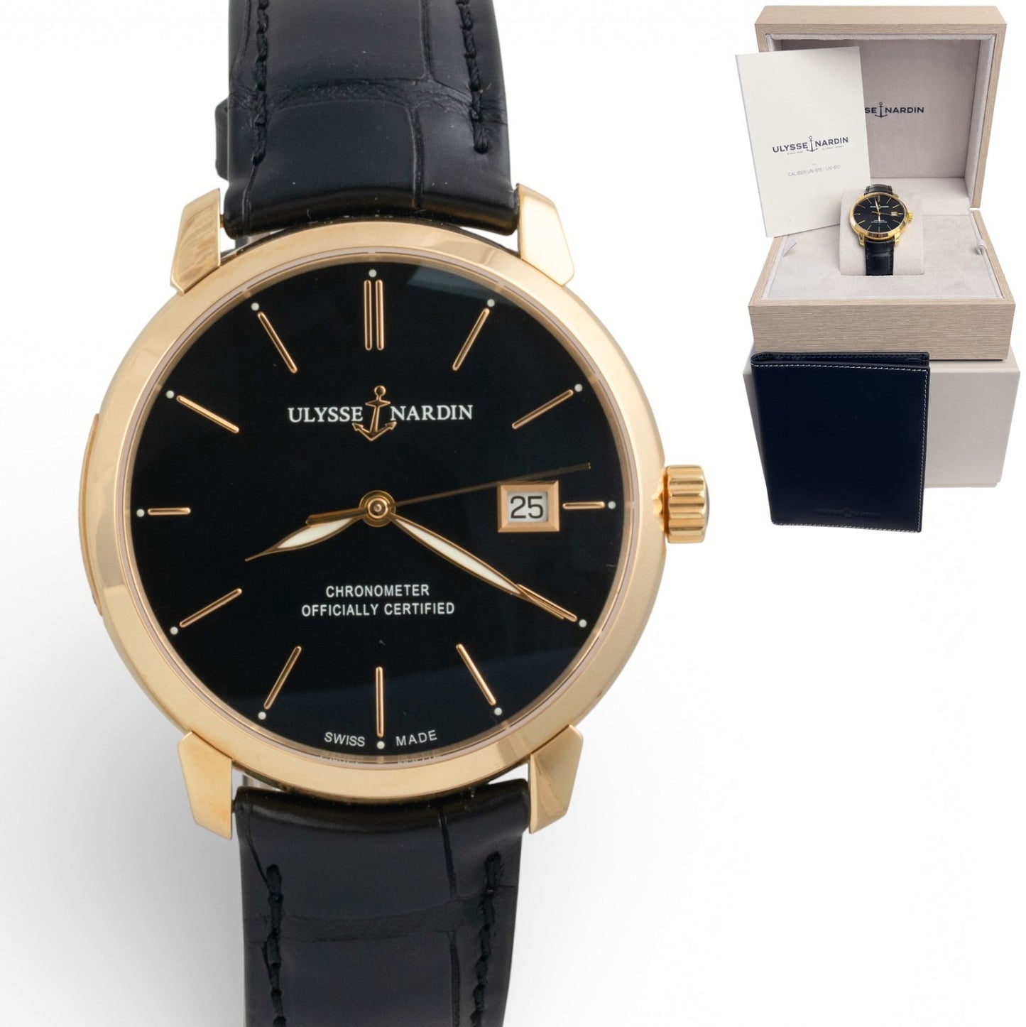 Ulysse Nardin Classico San Marco 18K Yellow Gold 40mm Auto 8156-111 w/ BOX