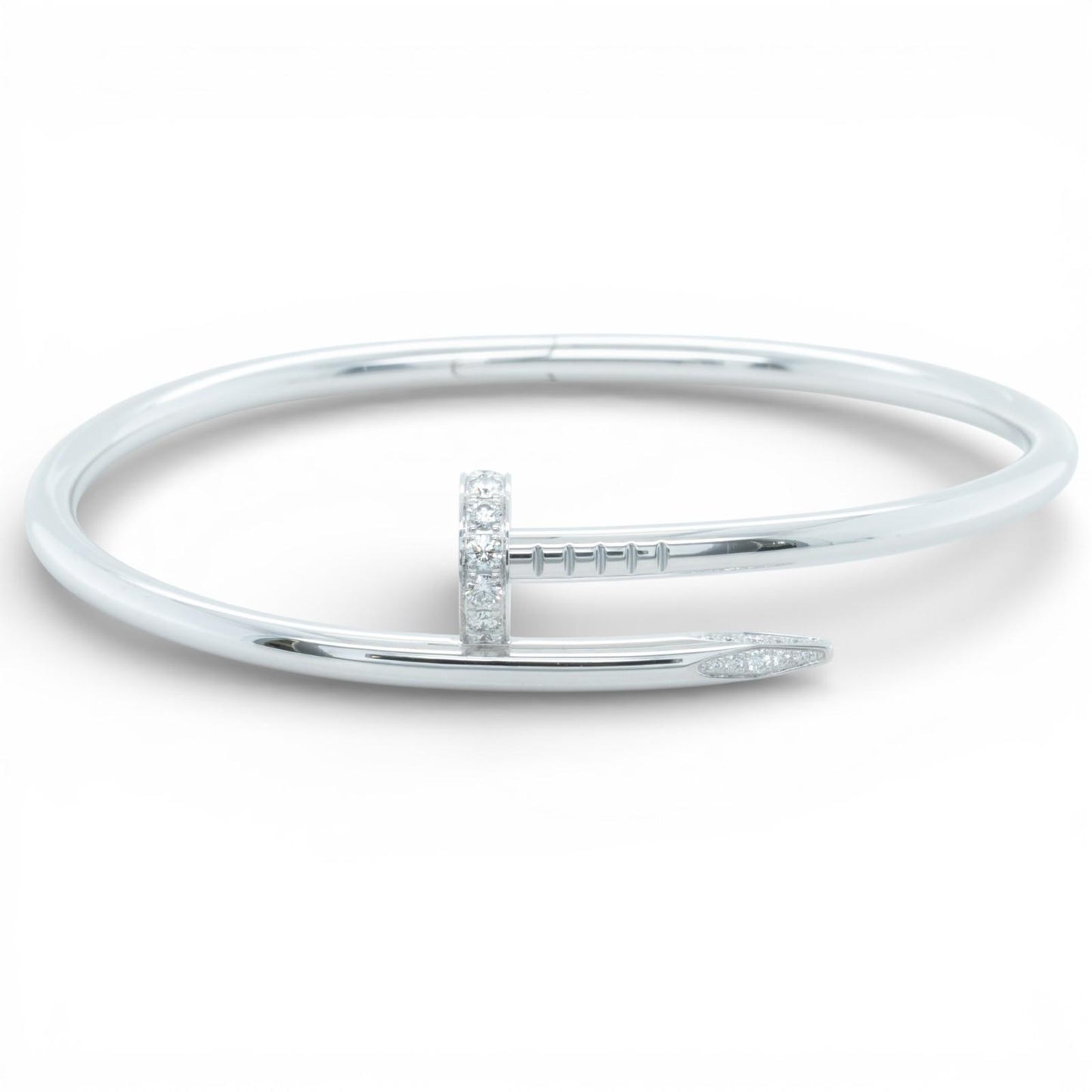 Cartier Juste un Clou Diamond 18k White Gold Classic Bracelet SZ 18 BOX RECEIPT