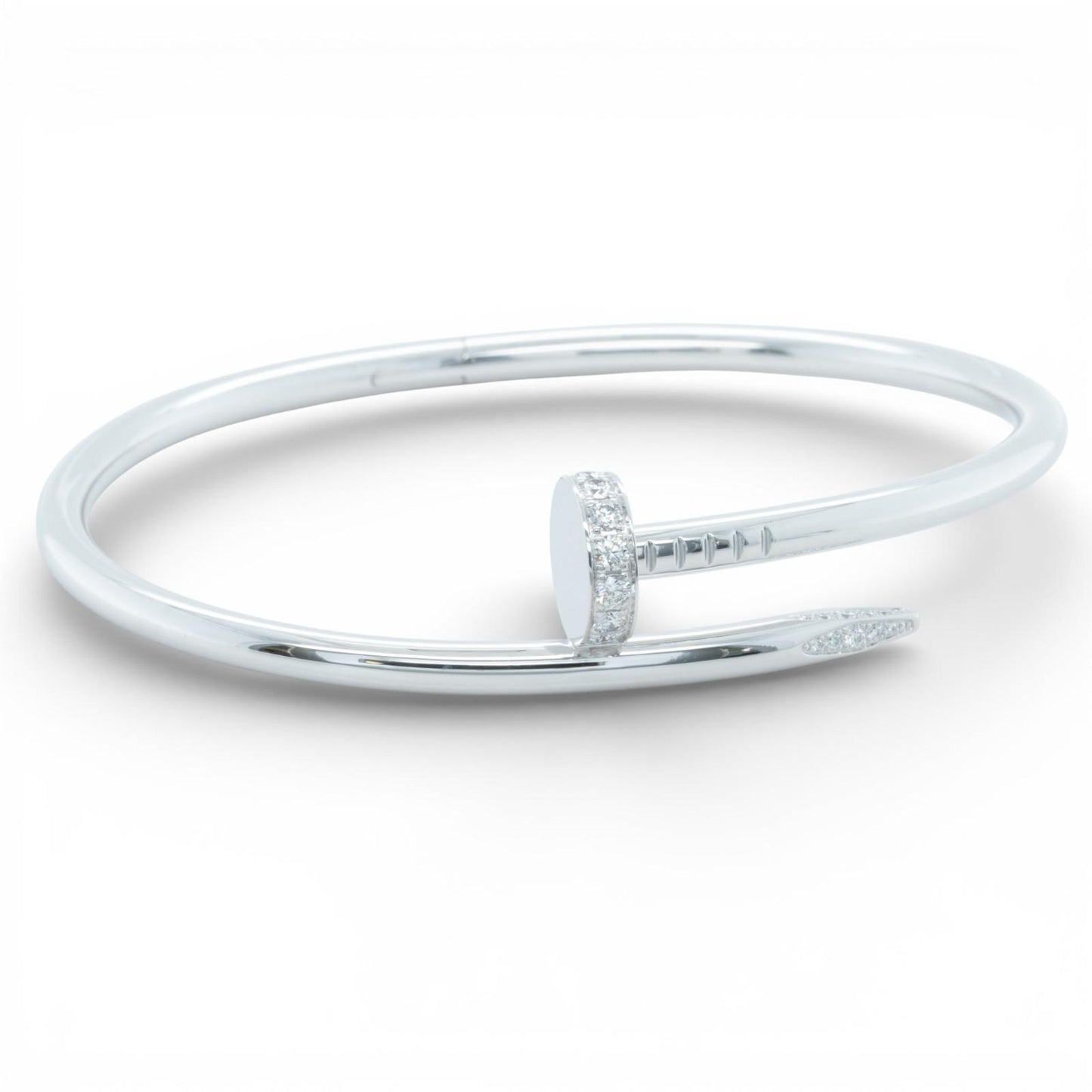 Cartier Juste un Clou Diamond 18k White Gold Classic Bracelet SZ 18 BOX RECEIPT
