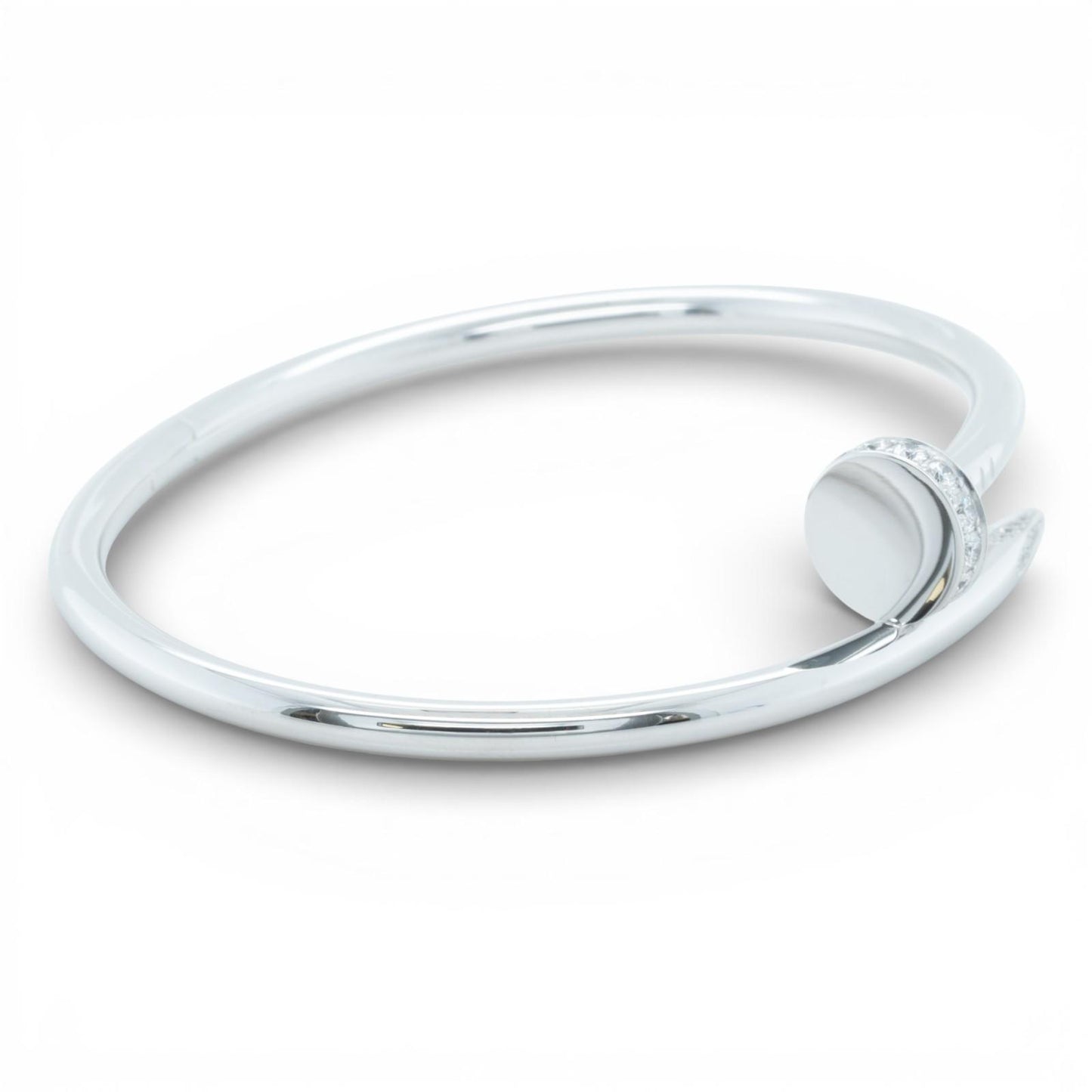 Cartier Juste un Clou Diamond 18k White Gold Classic Bracelet SZ 18 BOX RECEIPT