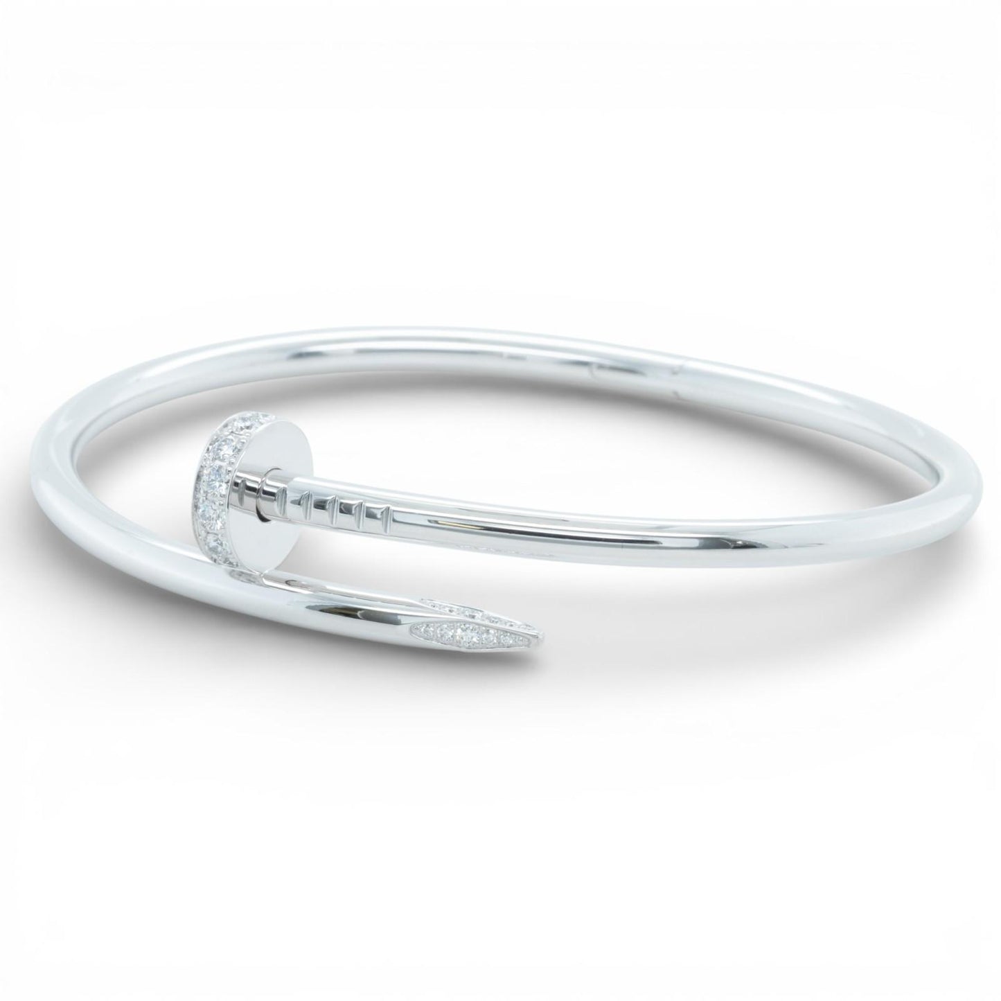 Cartier Juste un Clou Diamond 18k White Gold Classic Bracelet SZ 18 BOX RECEIPT