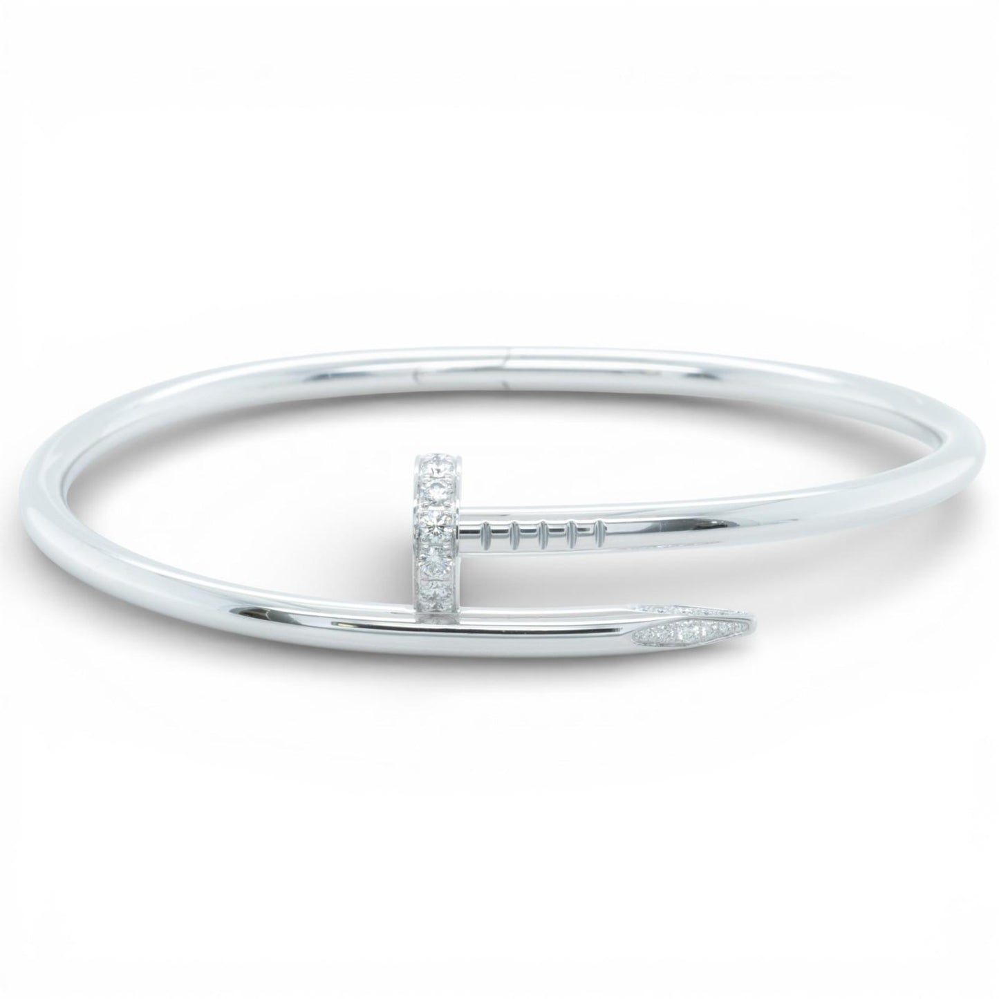 Cartier Juste un Clou Diamond 18k White Gold Classic Bracelet SZ 18 BOX RECEIPT