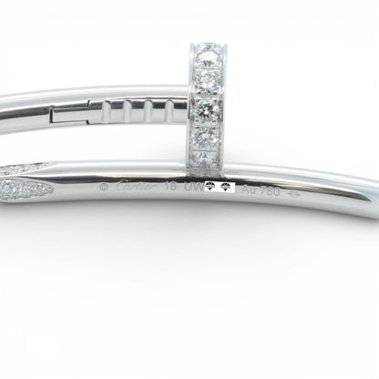 Cartier Juste un Clou Diamond 18k White Gold Classic Bracelet SZ 18 BOX RECEIPT