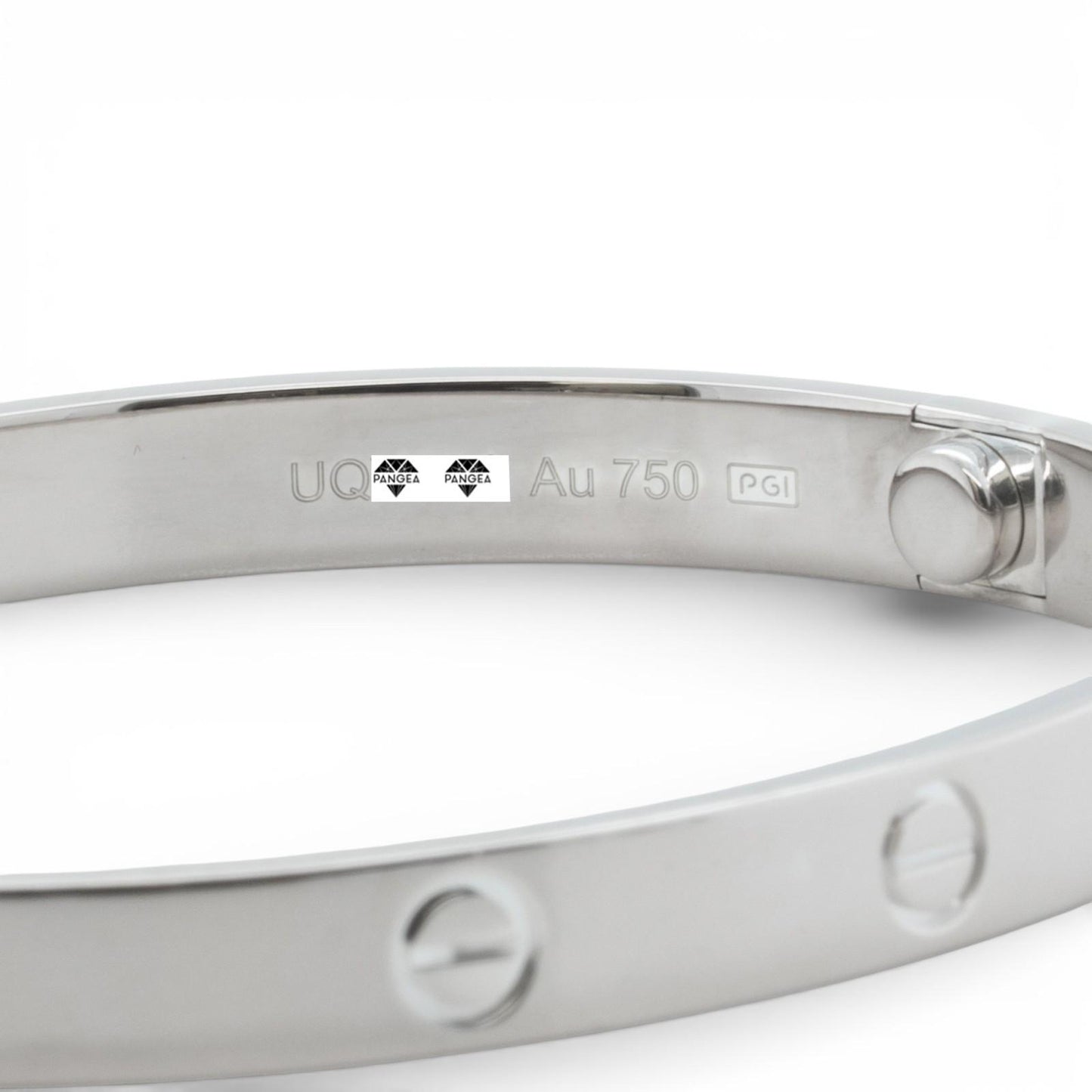 NEW STYLE Cartier Love Classic 18k White Gold Bracelet Size 19 POUCH & RECEIPT