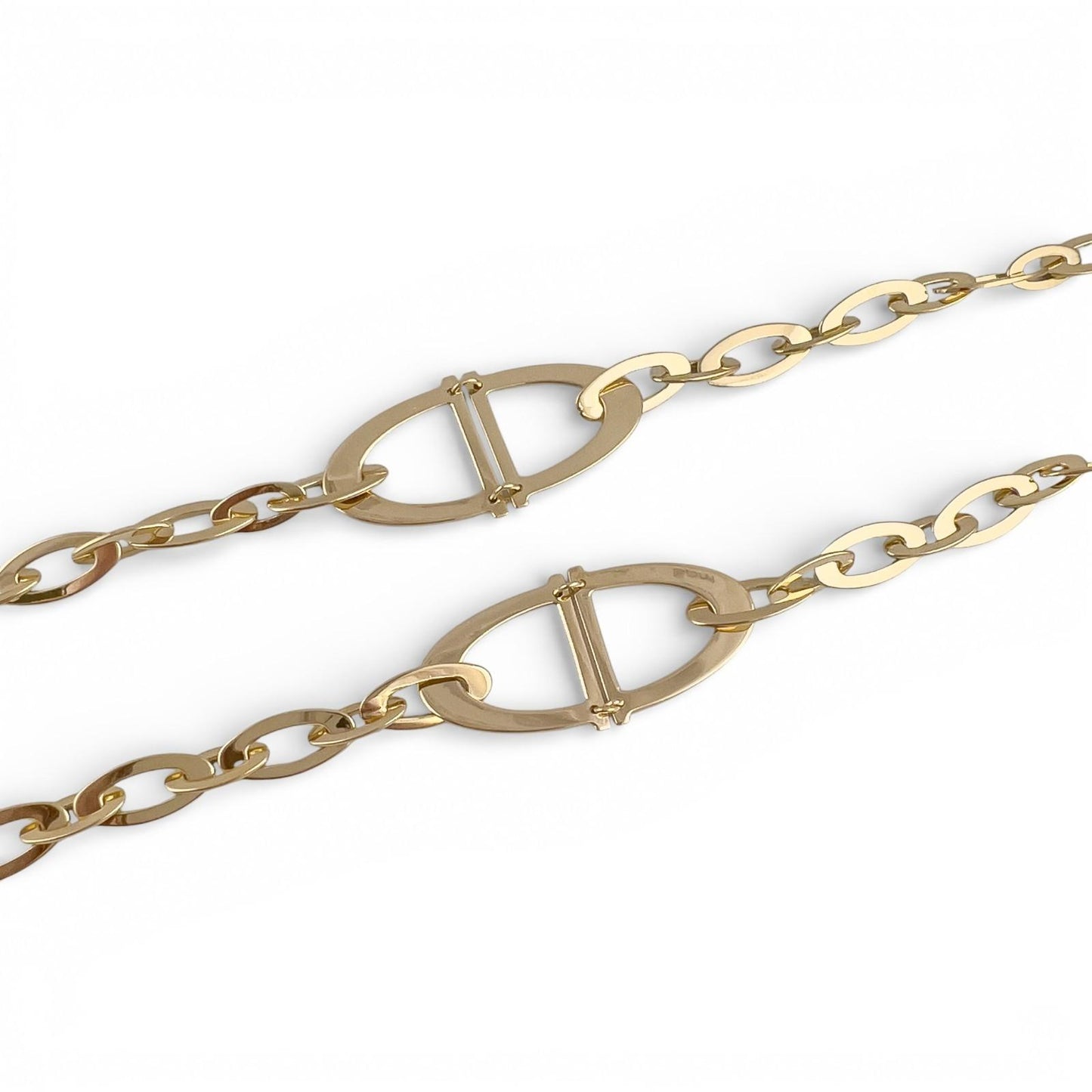 Roberto Coin Chic & Shine 18k Yellow Gold Sapphire Oval Toggle Necklace 35" RARE
