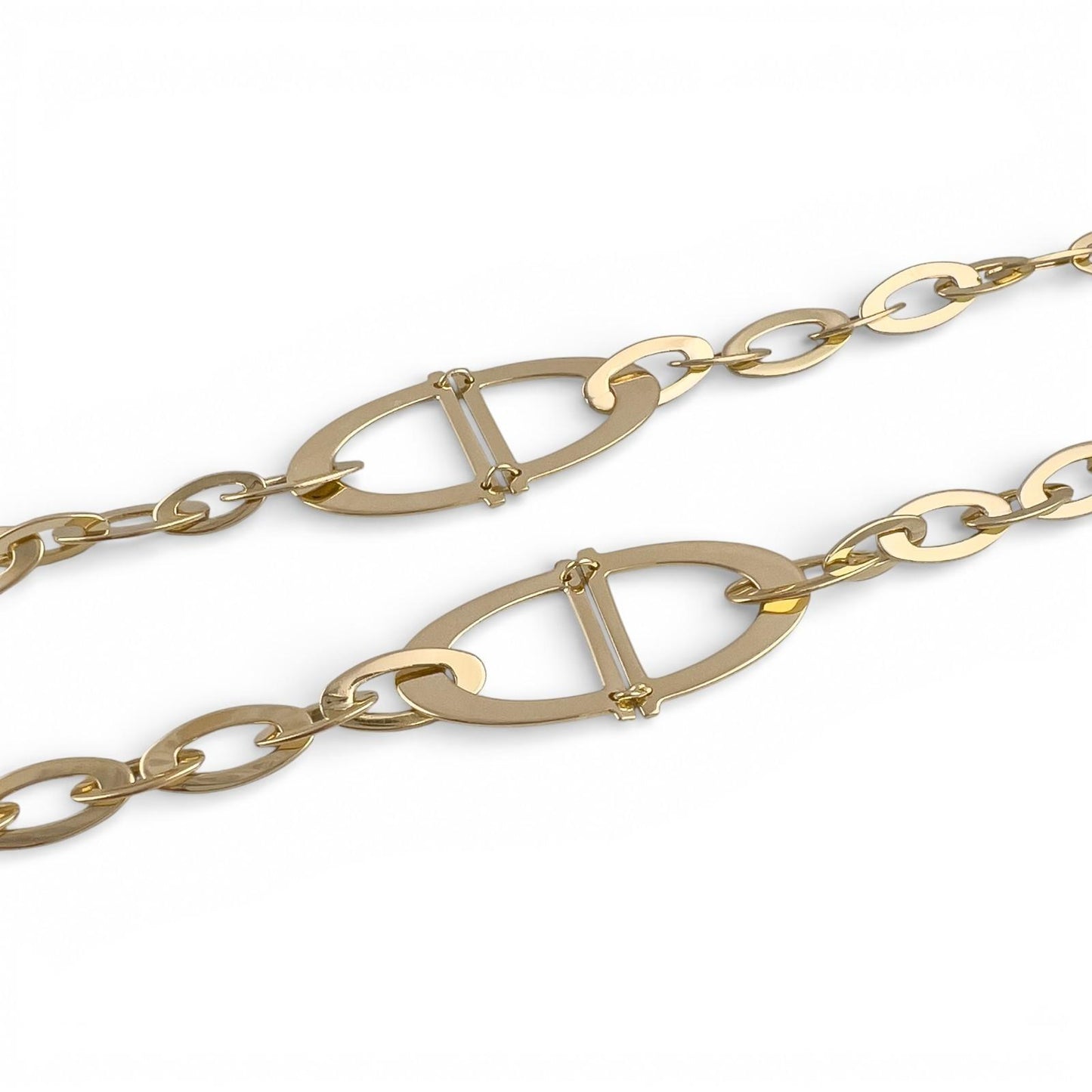 Roberto Coin Chic & Shine 18k Yellow Gold Sapphire Oval Toggle Necklace 35" RARE