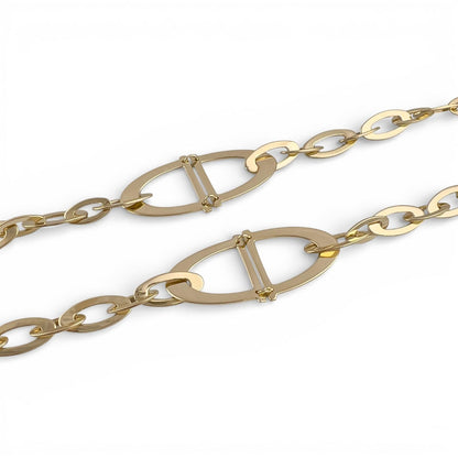 Roberto Coin Chic & Shine 18k Yellow Gold Sapphire Oval Toggle Necklace 35" RARE