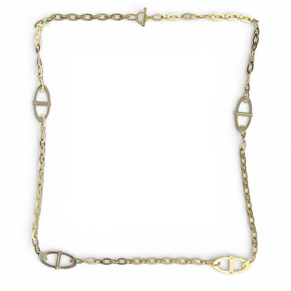 Roberto Coin Chic & Shine 18k Yellow Gold Sapphire Oval Toggle Necklace 35" RARE
