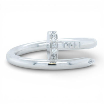 Cartier Juste un Clou Classic 18k White Gold Diamond Ring Size 58 / US 8.25 RCPT