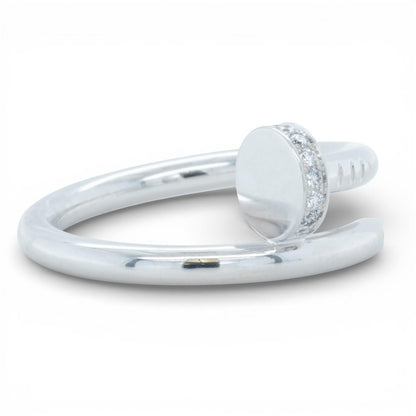 Cartier Juste un Clou Classic 18k White Gold Diamond Ring Size 58 / US 8.25 RCPT