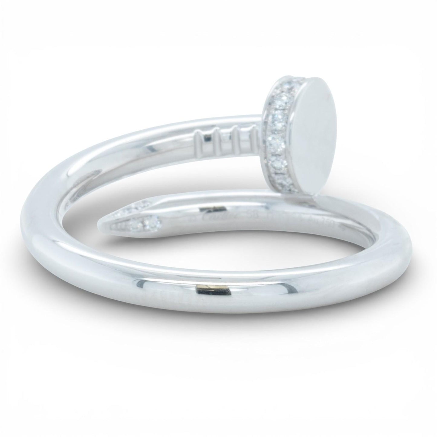 Cartier Juste un Clou Classic 18k White Gold Diamond Ring Size 58 / US 8.25 RCPT