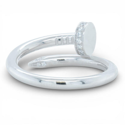 Cartier Juste un Clou Classic 18k White Gold Diamond Ring Size 58 / US 8.25 RCPT