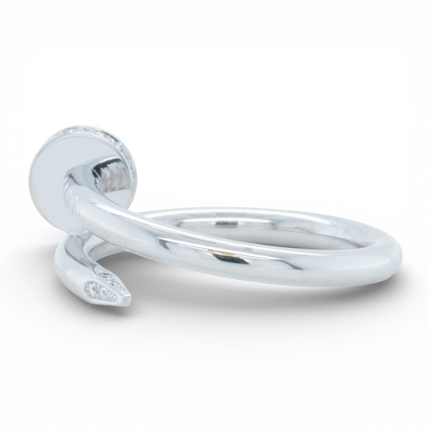 Cartier Juste un Clou Classic 18k White Gold Diamond Ring Size 58 / US 8.25 RCPT